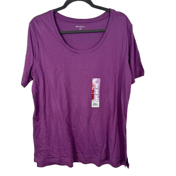 Eddie Bauer Tops - Eddie Bauer Purple Scoop Neck Short Sleeve T Shirt Size XL